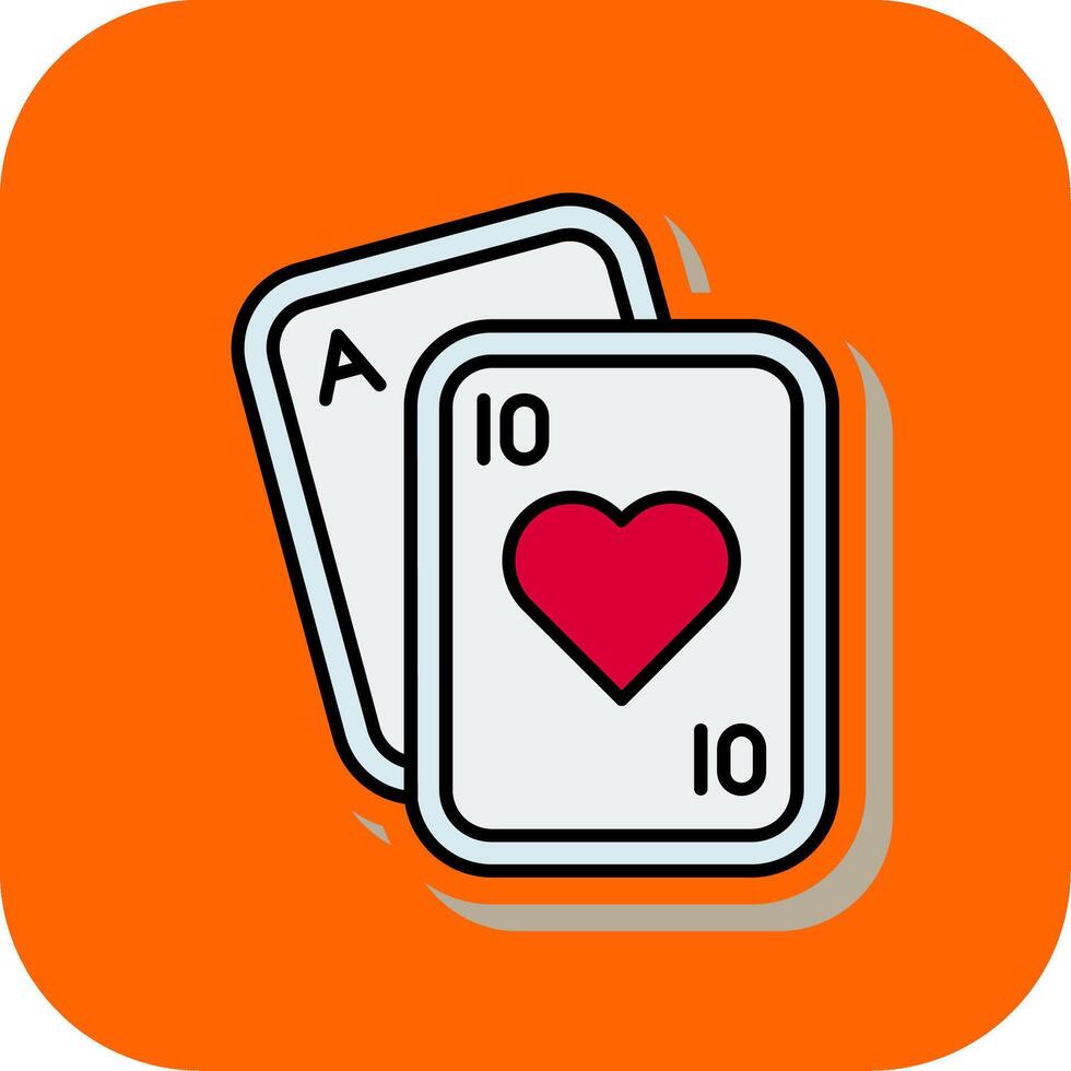 Poker Filled Orange background Icon vector