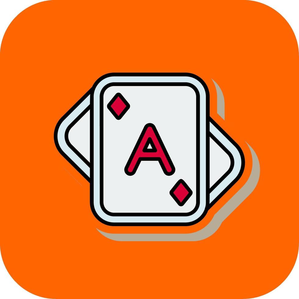 Aces Filled Orange background Icon vector