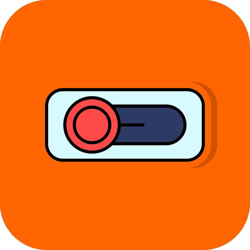 Switch Filled Orange background Icon vector