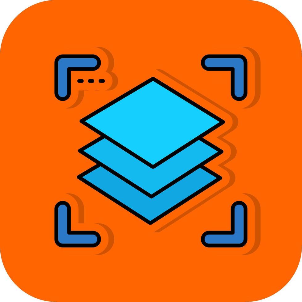 Layers Filled Orange background Icon vector