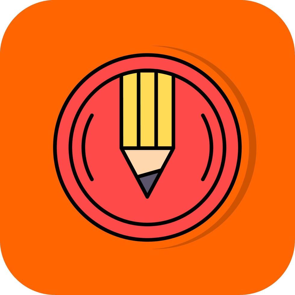 Compose Filled Orange background Icon vector