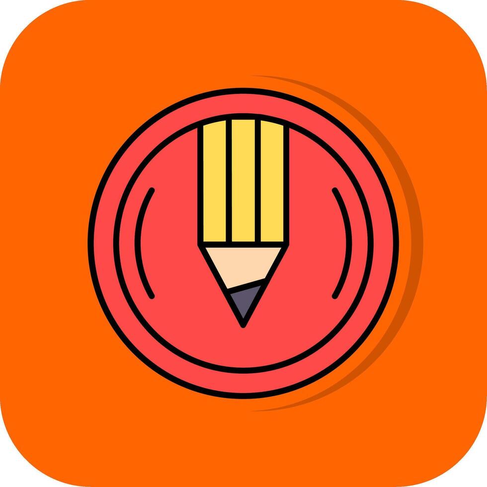 Compose Filled Orange background Icon vector