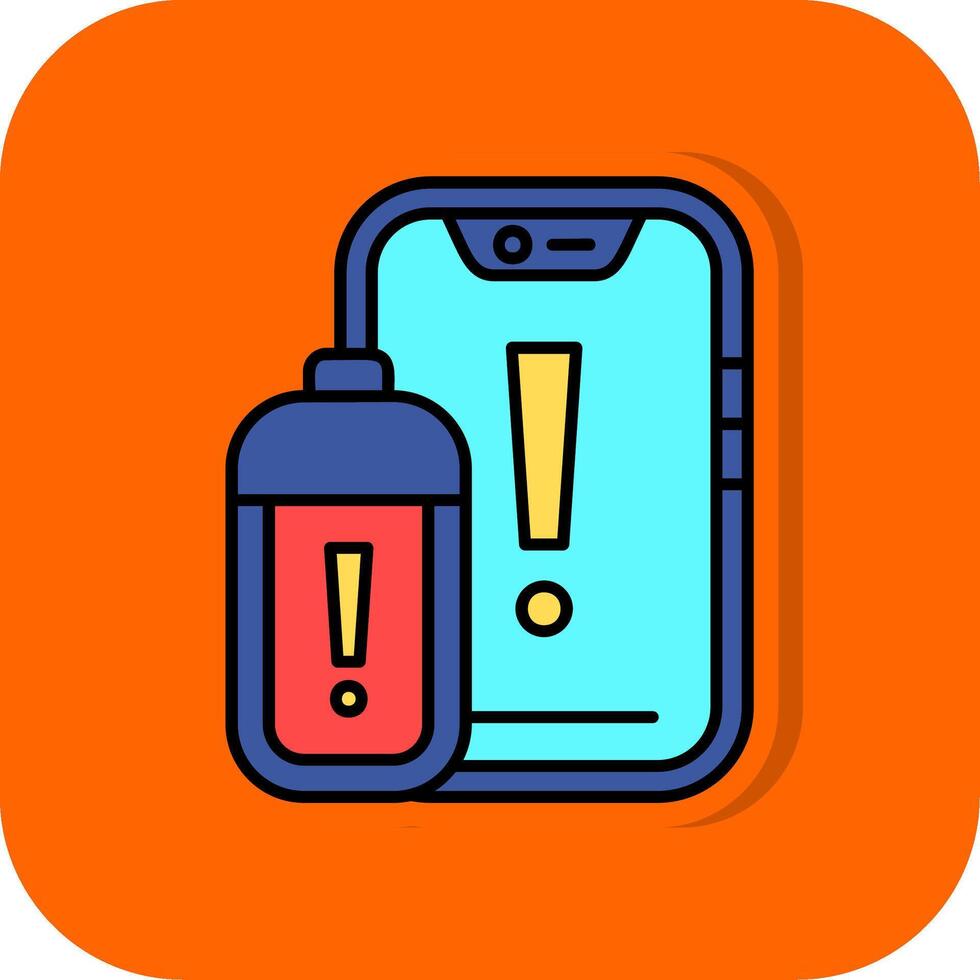 Battery Filled Orange background Icon vector