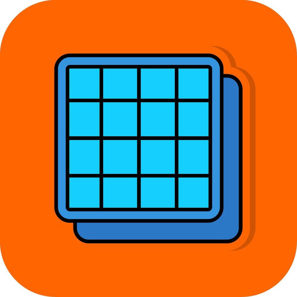 Grid Filled Orange background Icon vector