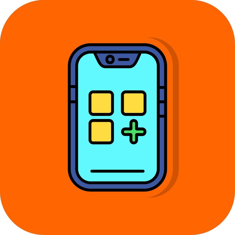 App Filled Orange background Icon vector