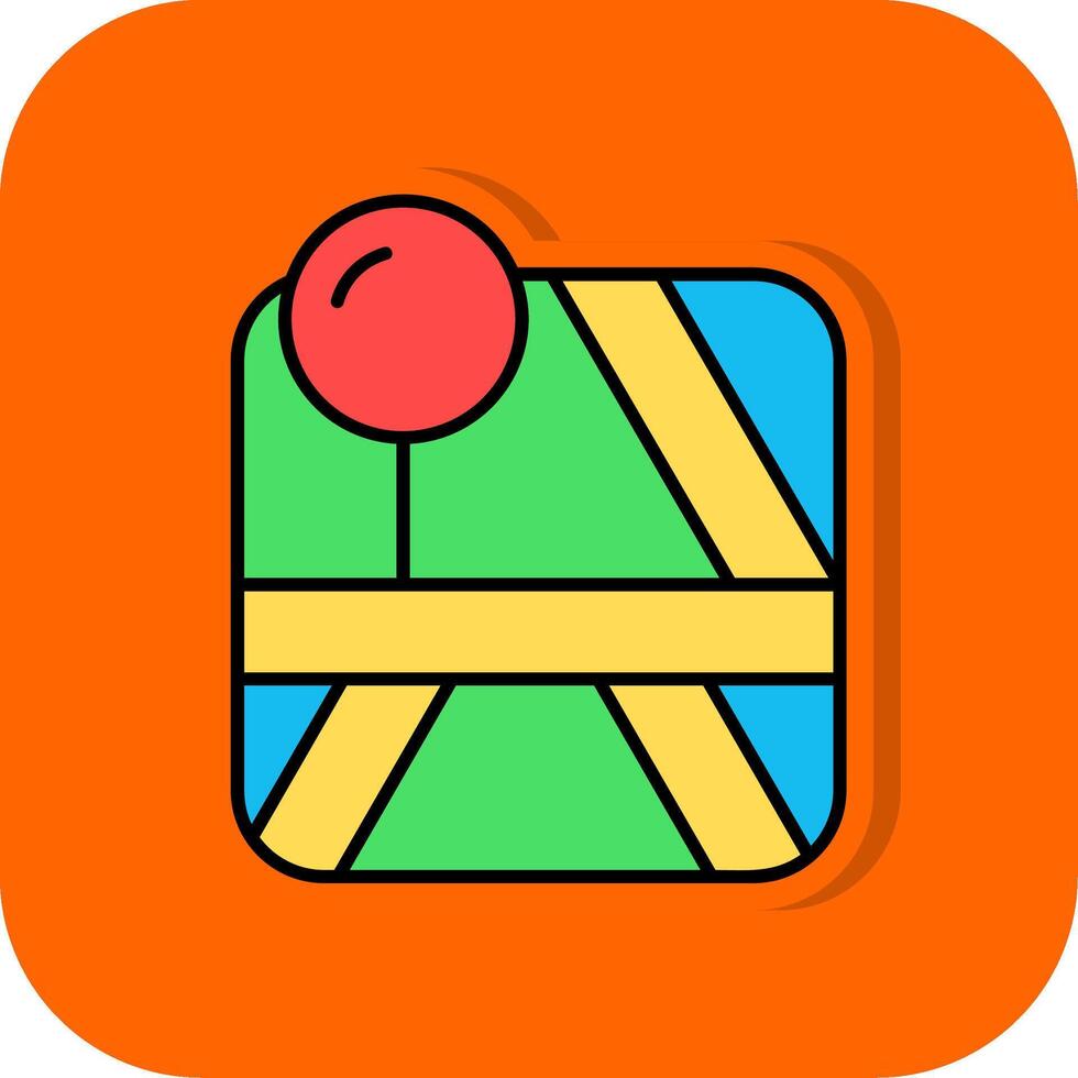 Pin Filled Orange background Icon vector