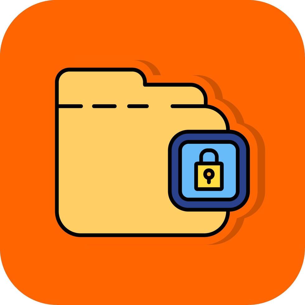 Locked Filled Orange background Icon vector