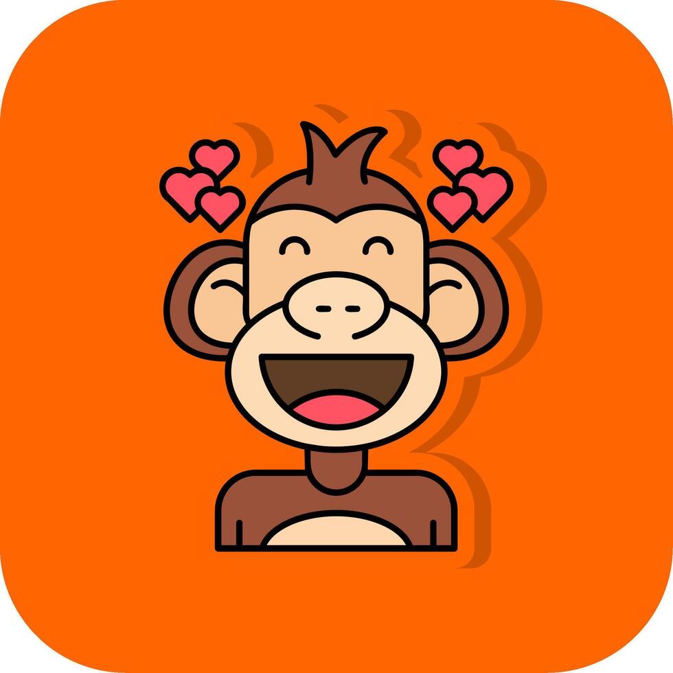 amor lleno naranja antecedentes icono vector