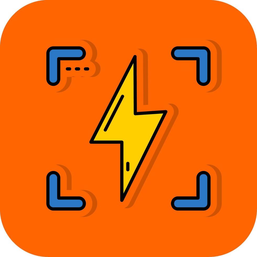 Flash Filled Orange background Icon vector