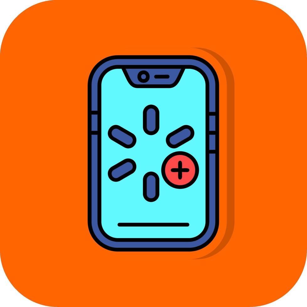 More Filled Orange background Icon vector