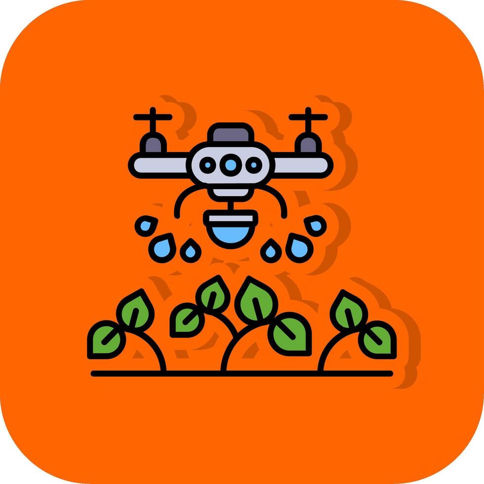 Drone Filled Orange background Icon vector