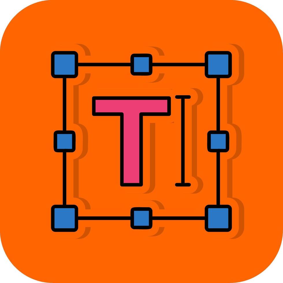 Text Filled Orange background Icon vector