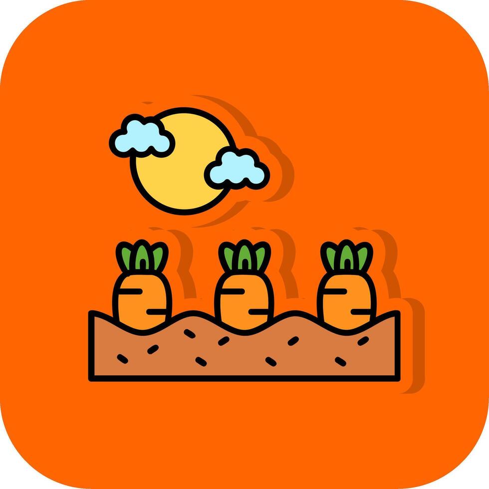 Carrots Filled Orange background Icon vector