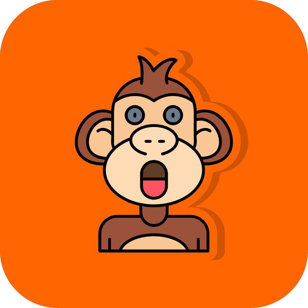 Surprised Filled Orange background Icon vector