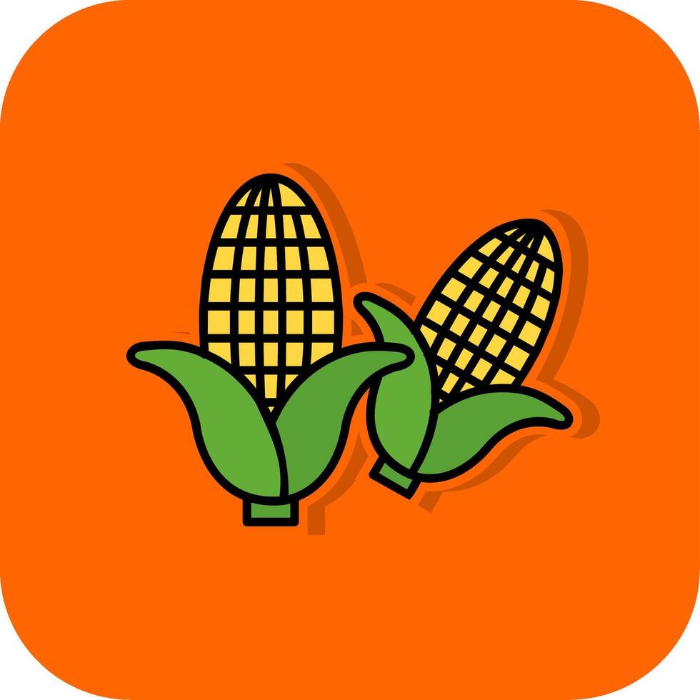 maíz lleno naranja antecedentes icono vector