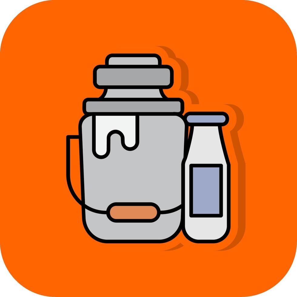 Milk Filled Orange background Icon vector