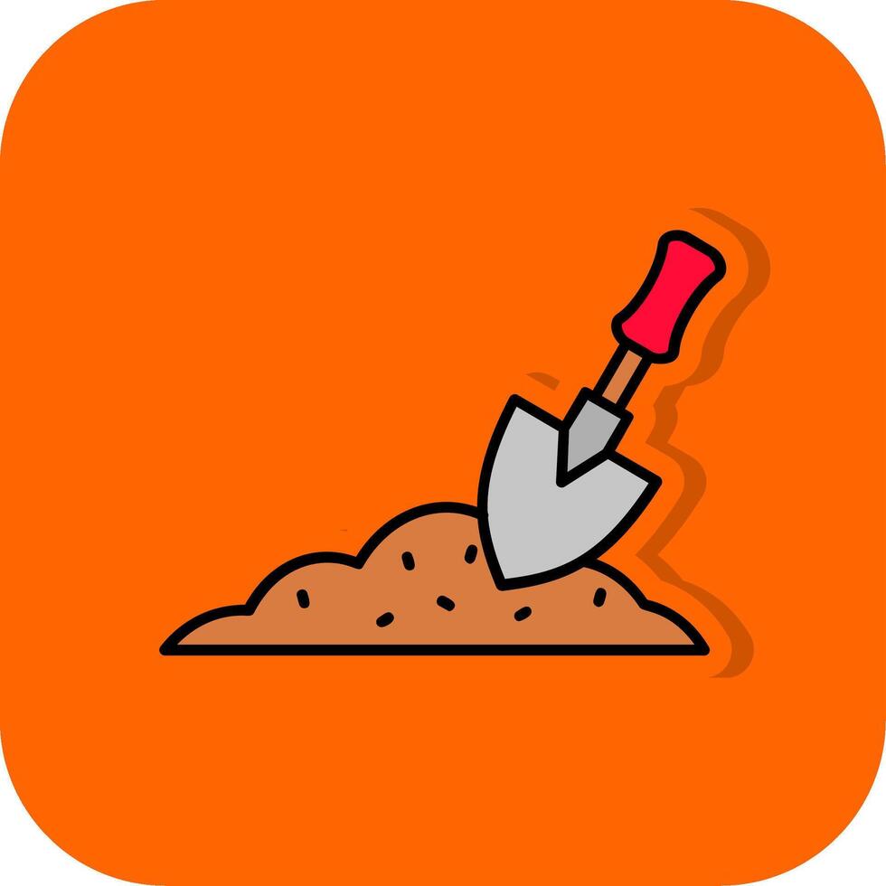 Trowel Filled Orange background Icon vector