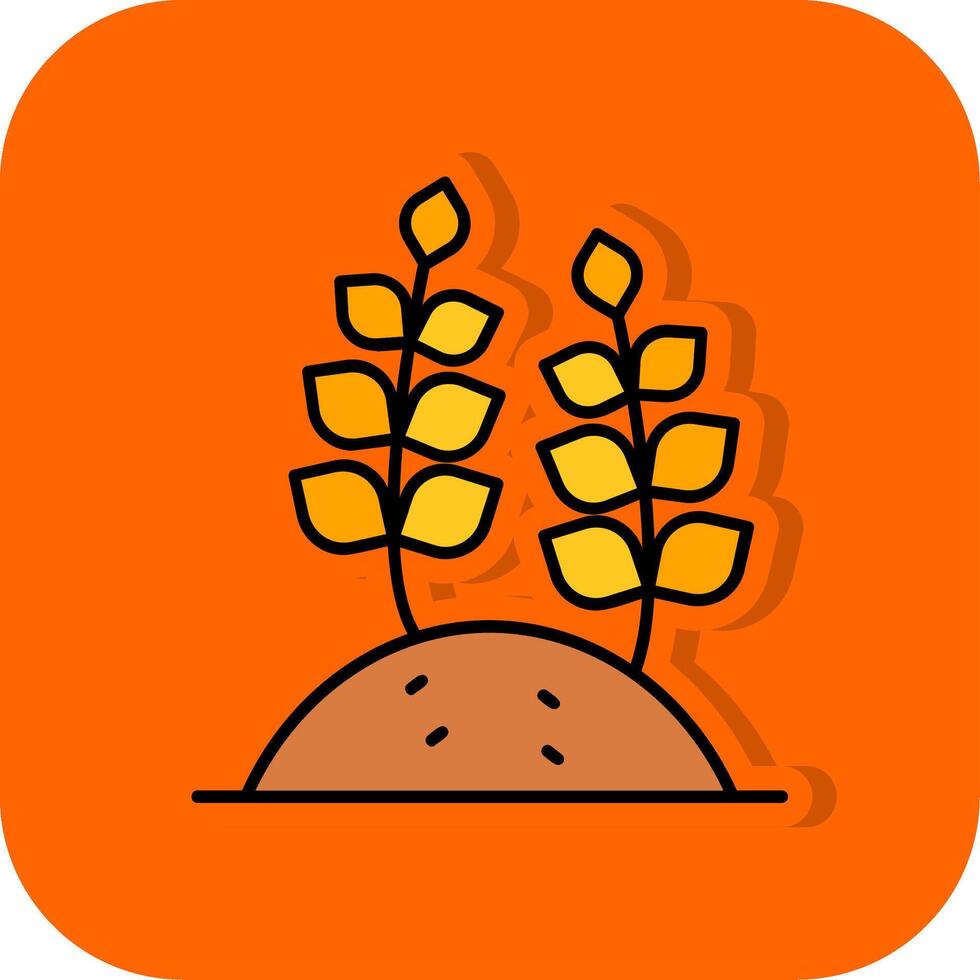Wheat Filled Orange background Icon vector