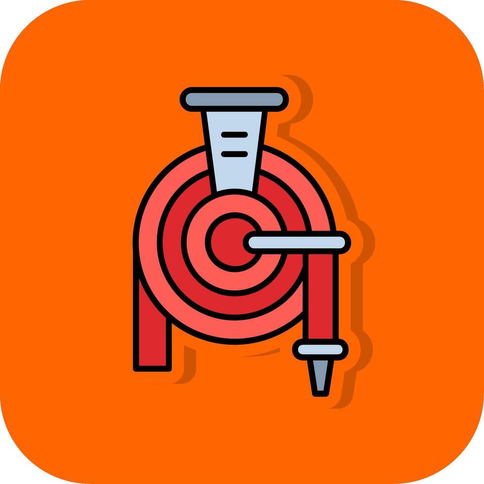 Hose Filled Orange background Icon vector