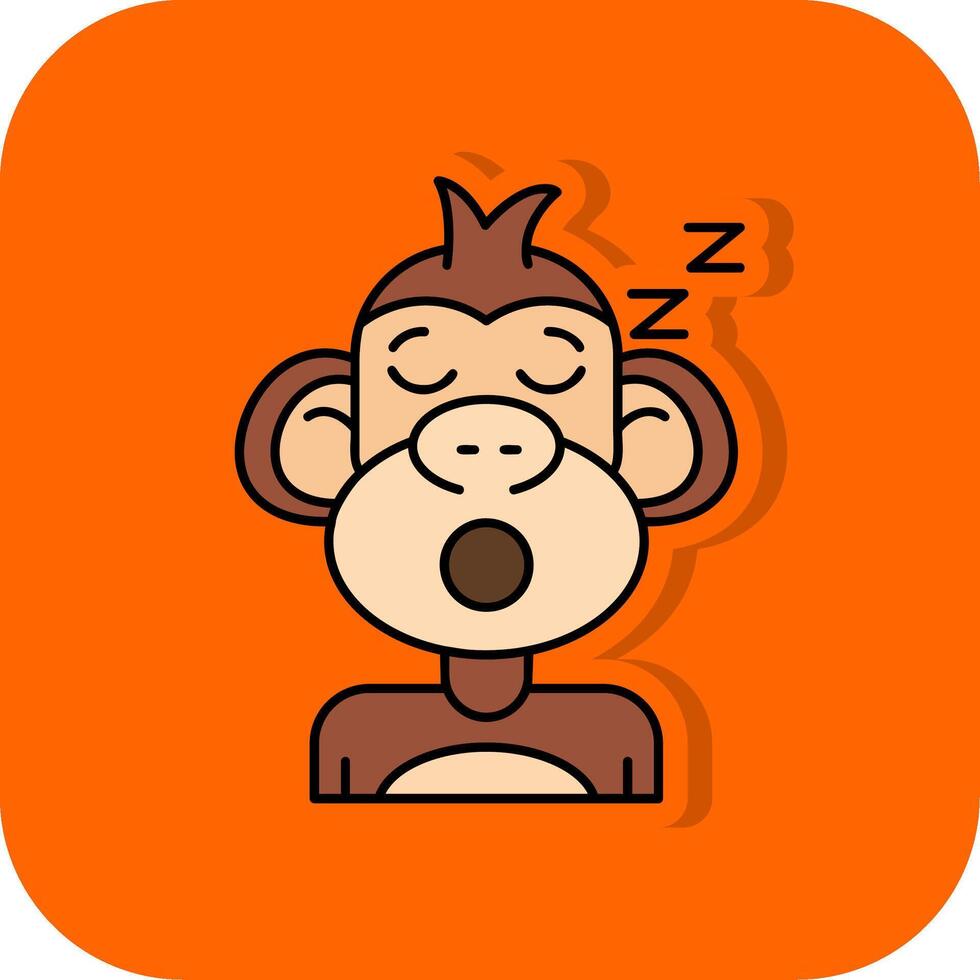 Sleep Filled Orange background Icon vector