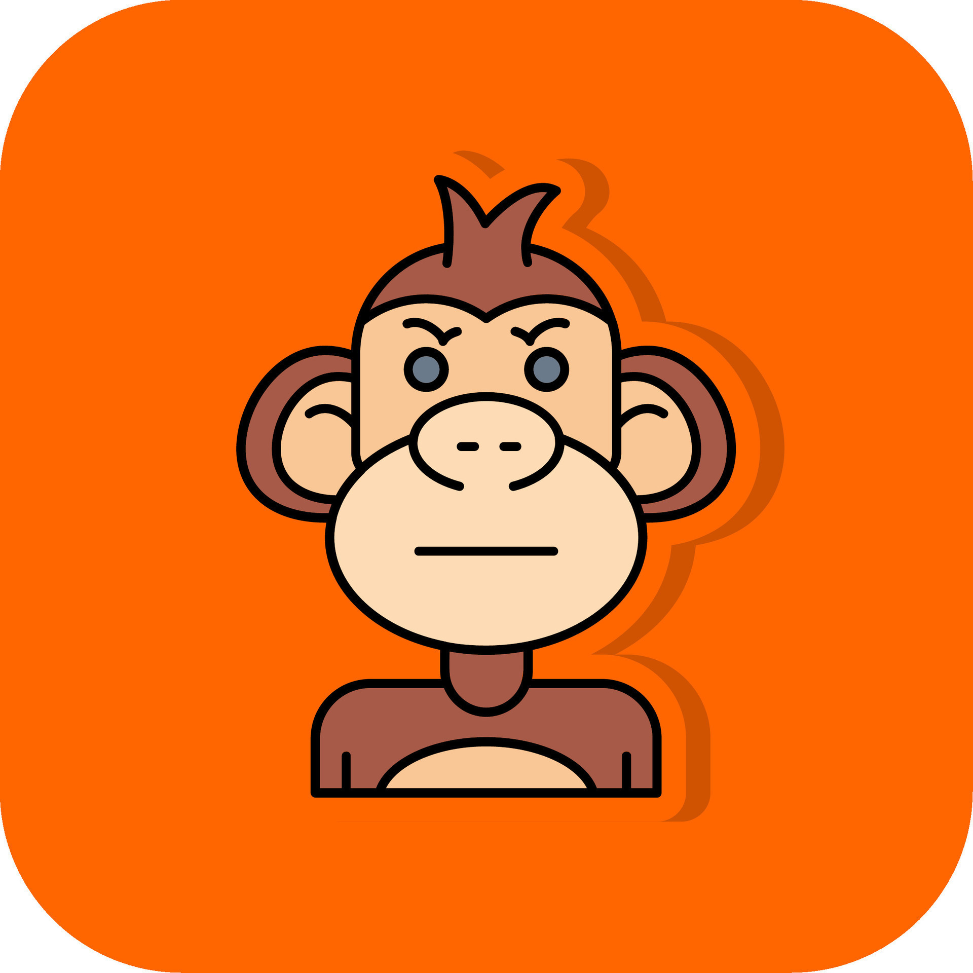 Angry Filled Orange background Icon 41745566 Vector Art at Vecteezy