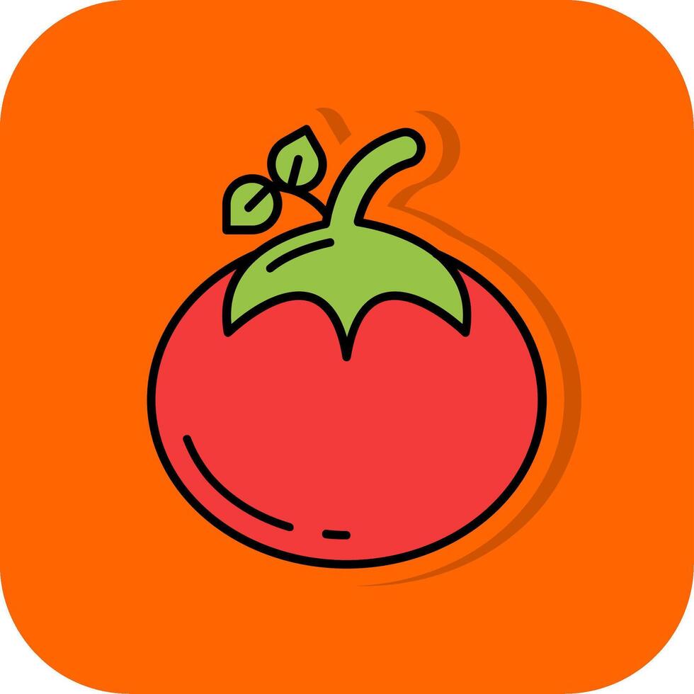 Tomato Filled Orange background Icon vector