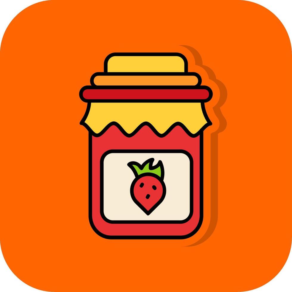 mermelada lleno naranja antecedentes icono vector