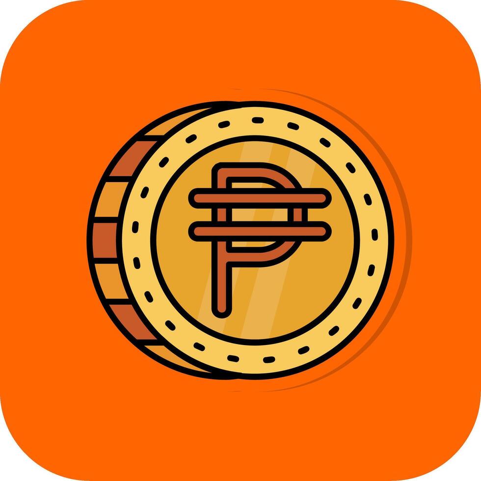 Philippine Filled Orange background Icon vector