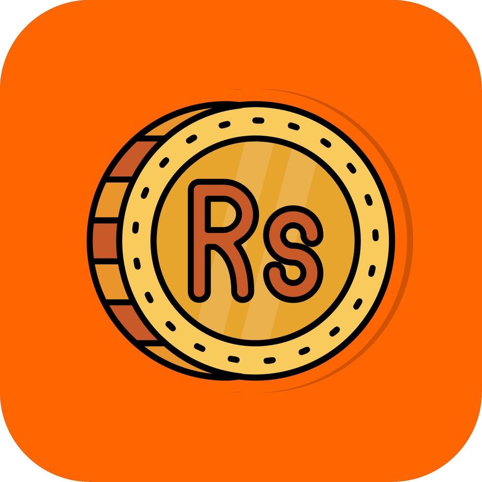 Rupee Filled Orange background Icon vector