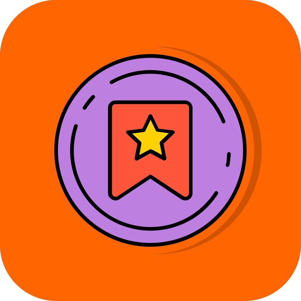 Bookmark Filled Orange background Icon vector