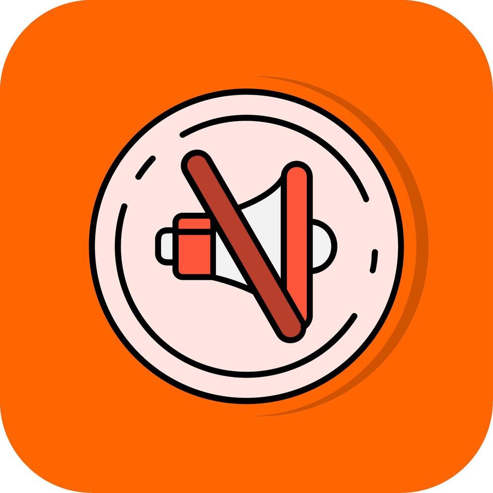 Mute Filled Orange background Icon vector