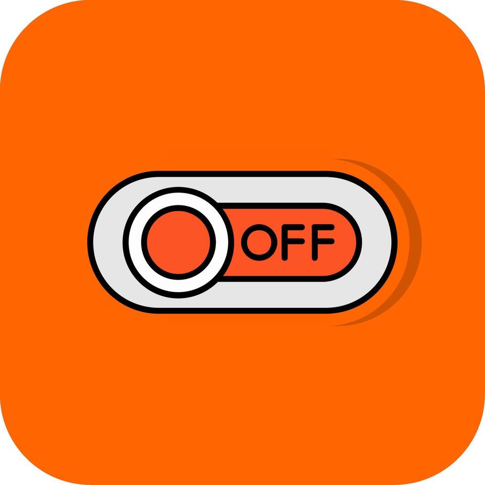 Off Filled Orange background Icon vector