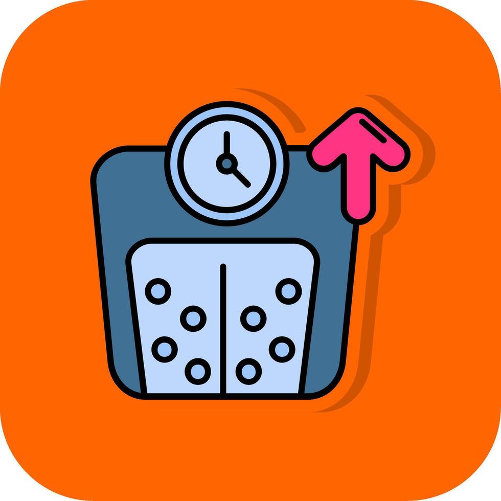 Weight Filled Orange background Icon vector