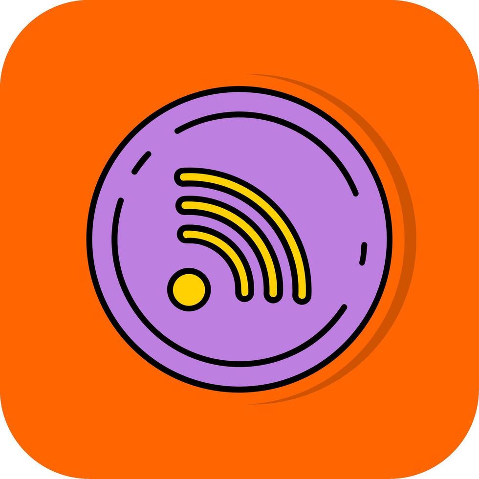 Rss Filled Orange background Icon vector