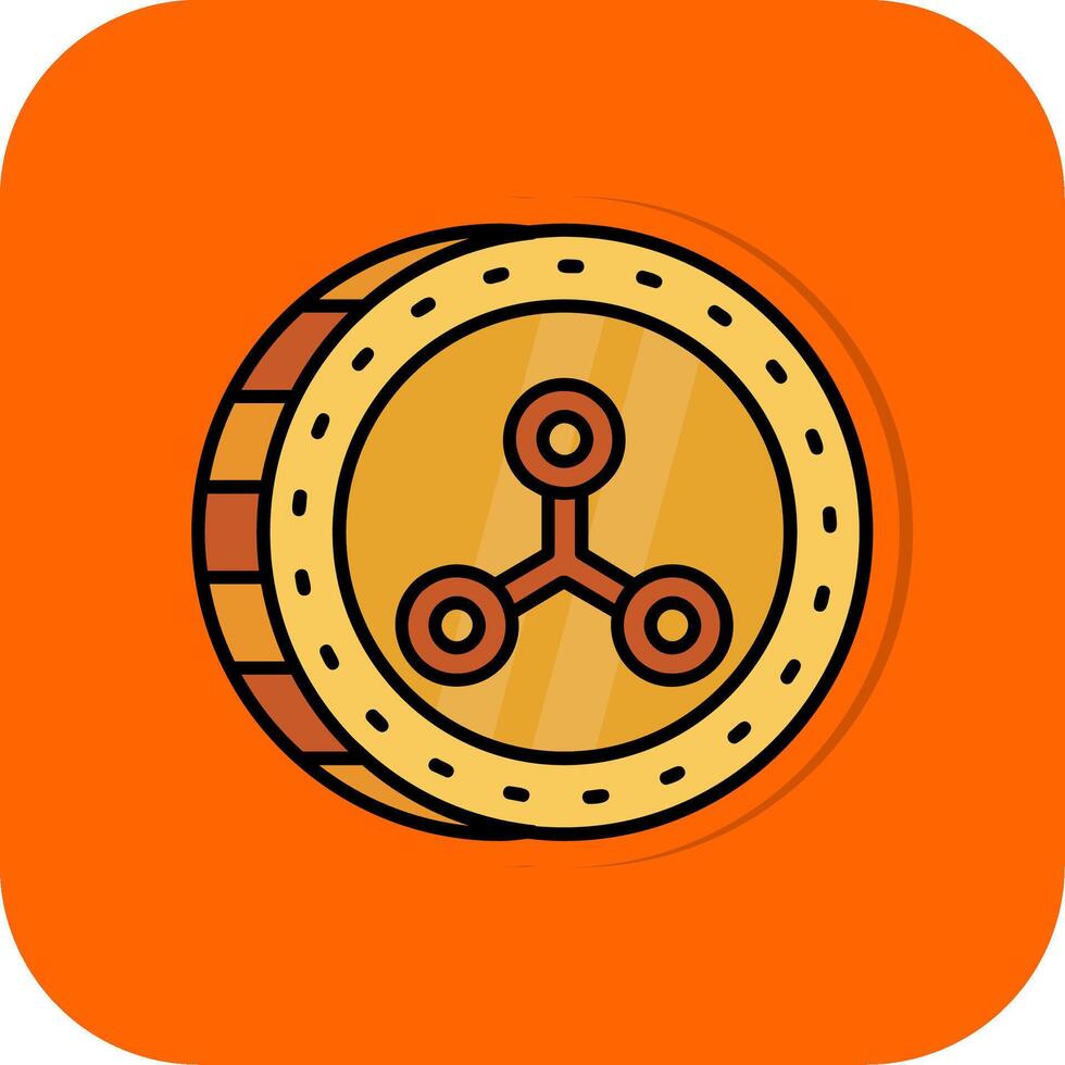 Rippie Filled Orange background Icon vector