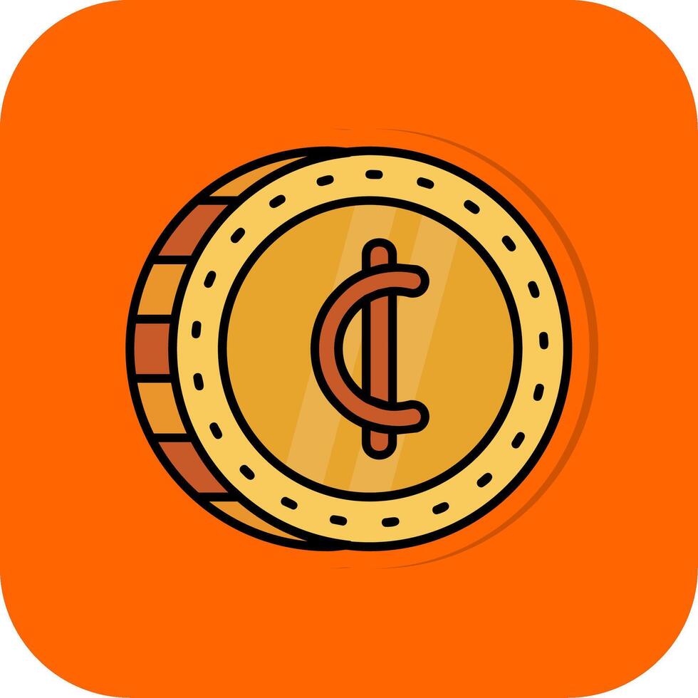 Cedis Filled Orange background Icon vector