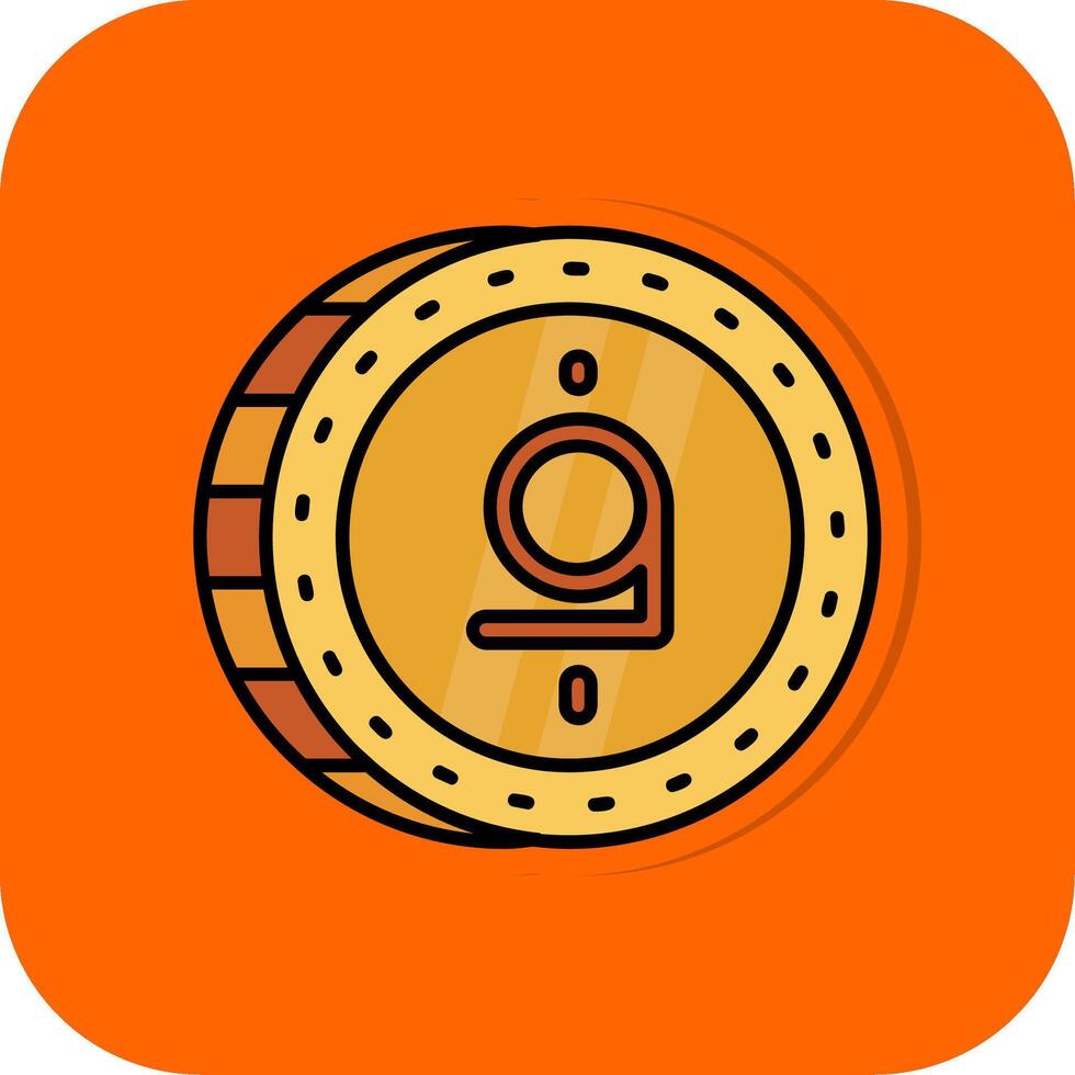 Afghani Filled Orange background Icon vector