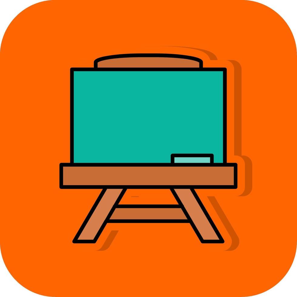 Chalkboard Filled Orange background Icon vector