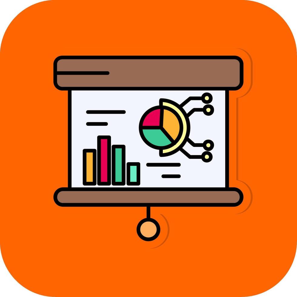 Presentation Filled Orange background Icon vector