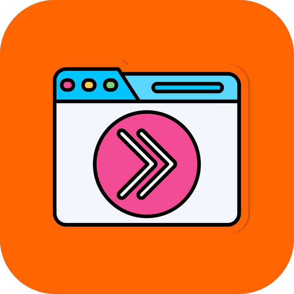 Next Filled Orange background Icon vector
