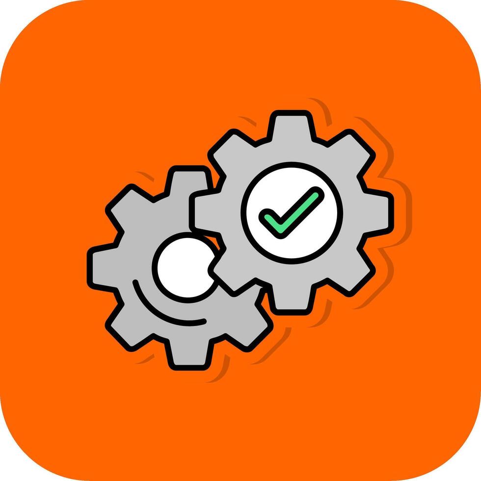 Setting Filled Orange background Icon vector