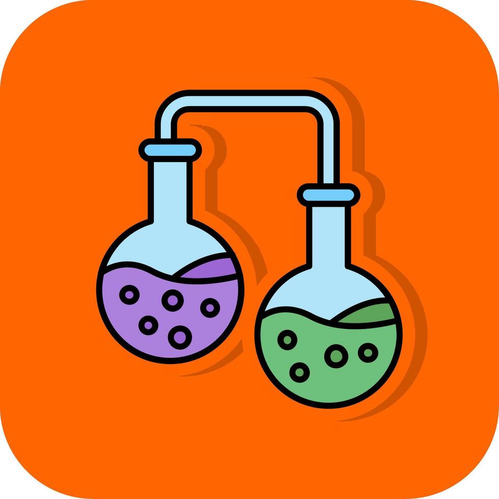 Experiment Filled Orange background Icon vector