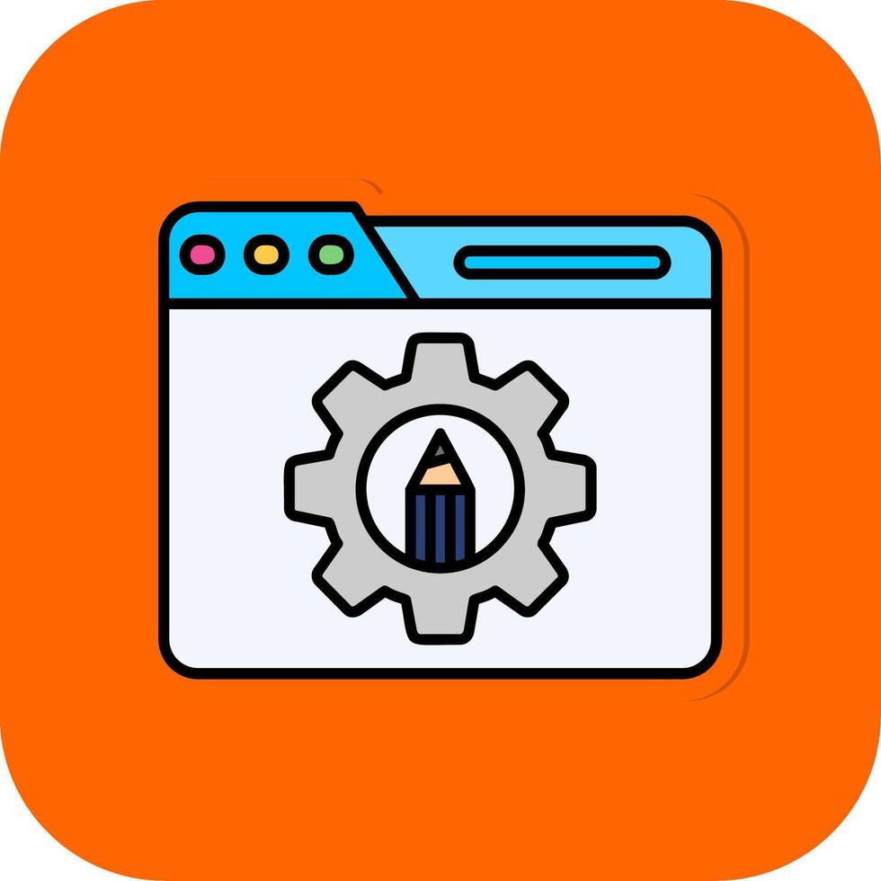 Settings Filled Orange background Icon vector