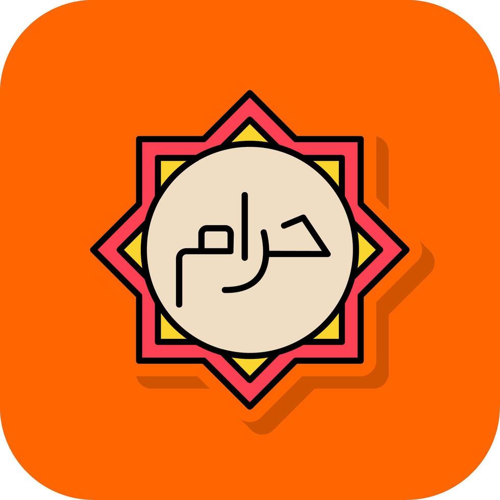 haram lleno naranja antecedentes icono vector