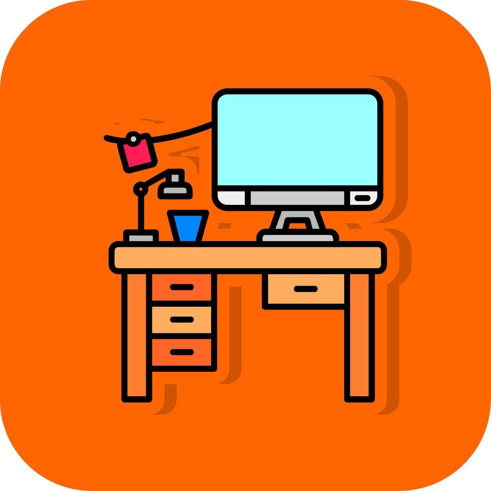 Workspace Filled Orange background Icon vector