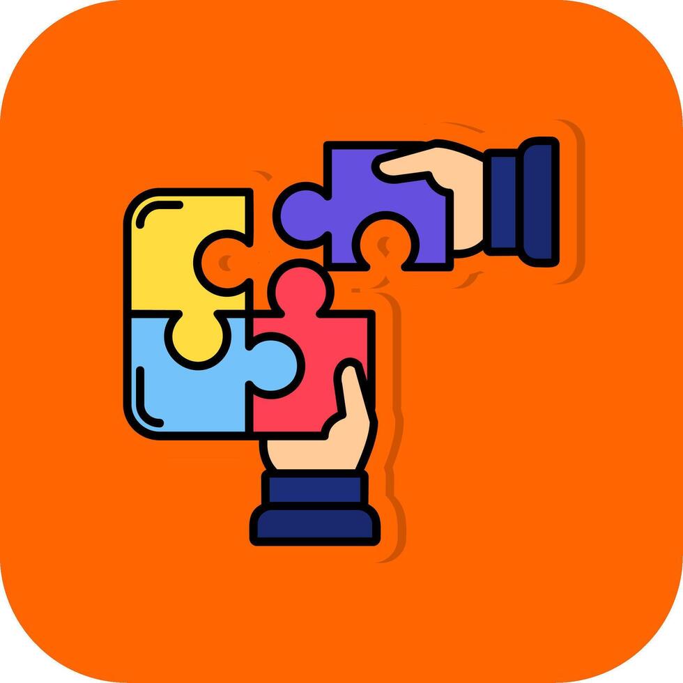 Collaboration Filled Orange background Icon vector