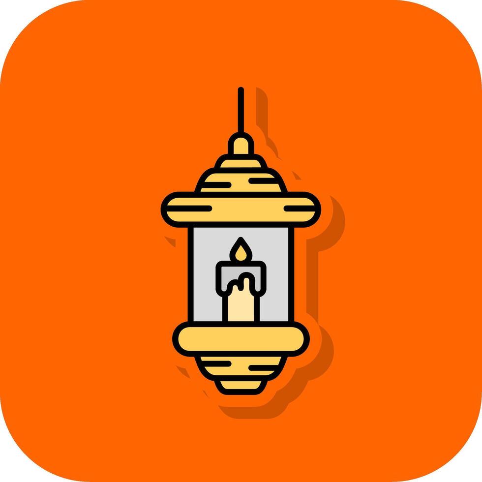 Lantern Filled Orange background Icon vector