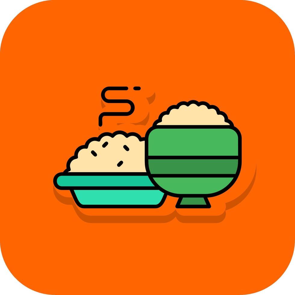 Meal Filled Orange background Icon vector