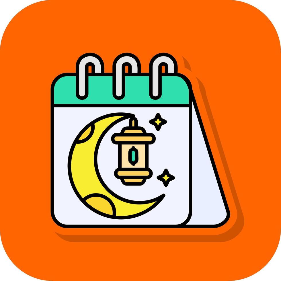 Calendar Filled Orange background Icon vector