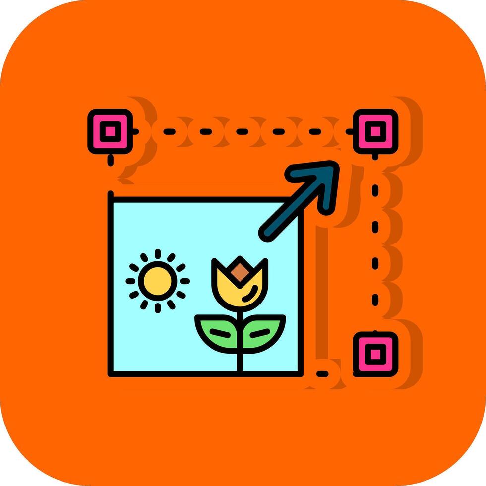 Resizing Filled Orange background Icon vector